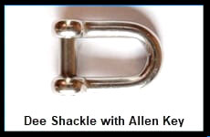 Stainless Steel D Shackle With Allen Pin